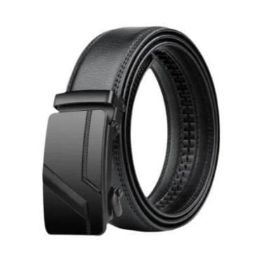 Imagem de Cinto Masculino Grande plus Size 105-170cm Em Couro PU Preto Com Fivel