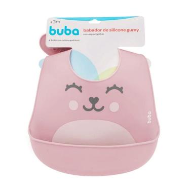 Imagem de Babador Silicone Buba Impermeável Pega Migalhas Gumy Rosa