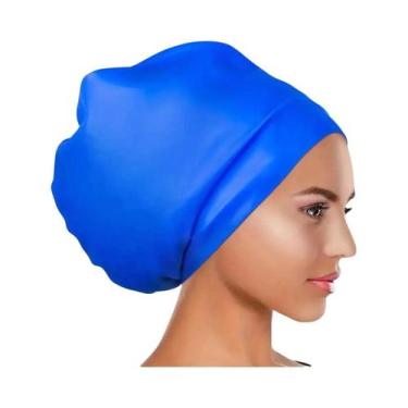 Imagem de Touca De Natação Unissex Impermeável De Silicone Tamanho Grande Para C