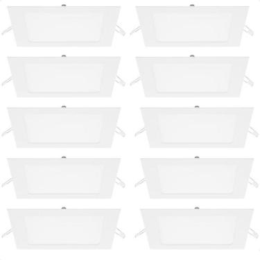 Imagem de Kit 10 Painel De Led Quadrado Embutir 12W Bivolt Taschibra