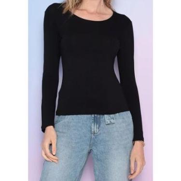 Imagem de Blusa Maria Paes Manga Longa Preta-Feminino
