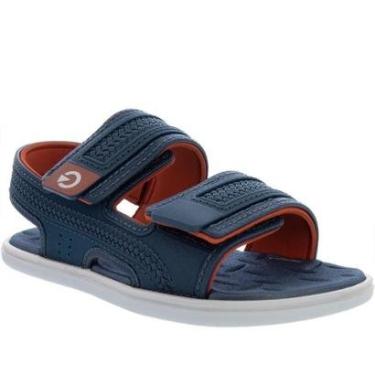 Imagem de Sandália Infantil Cartago Mini Malta V Elegante Tiras Contato Marinho - 34-Masculino