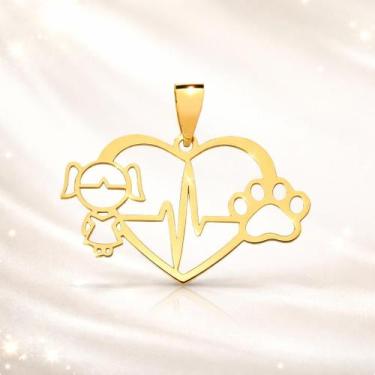 Imagem de Pingente Menina e Patinha Em Ouro 18k - S.Demór Joias