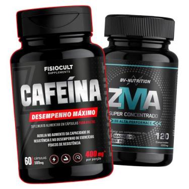 Imagem de Combo Cafeína e ZMA Suplementos Alimentares em Cápsulas para Adultos S