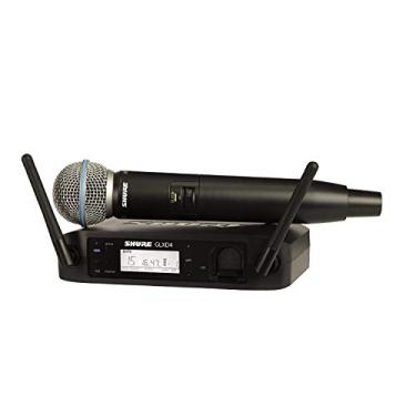 Imagem de Shure Sistema de microfone GLXD24/B58 com receptor GLXD4 e transmissor portátil GLXD2 com cápsula de microfone vocal BETA 58A