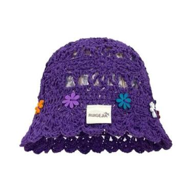 Imagem de Chapéu De Verão Feminino Coreano Feito À Mão Com Decoração De Flores, 