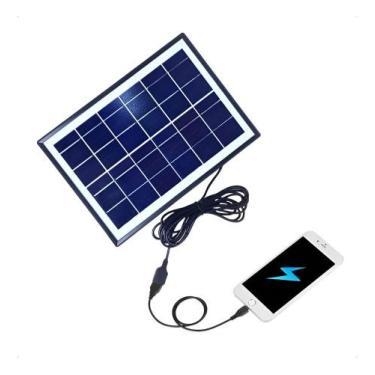 Imagem de Mini Placa Painel Solar 6w/6v Carregador De Celular E Outros - Tomate,