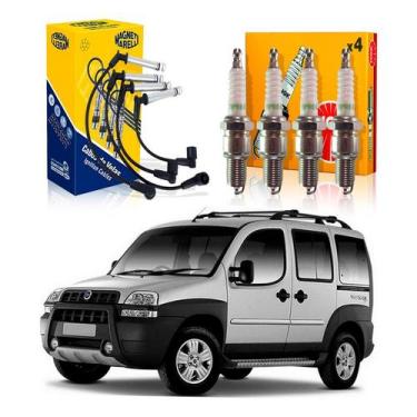 Imagem de Kit Vela Ngk Cabo Doblo Adventure 1.8 8v 2004 A 2009 - Marelli