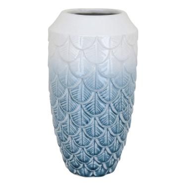 Imagem de VASO DECORATIVO ENFEITE PLANTA CERÂMICA 28x14x14cm AZUL