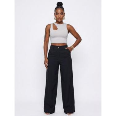 Imagem de Calça Pantalona Feminina Em Linho Com Cintura Alta Elegante - XIAO MOD