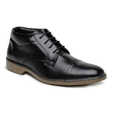 Imagem de Sapato Cano Alto Masculino Bota Casual Moderno Couro Confortável Preto