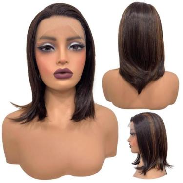 Imagem de Peruca front lace média curta orgânica futura 13x1 premium - LIONSWIG,