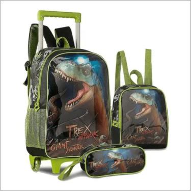 Imagem de kit Mochila de Rodinhas + Lancheira Térmica + Estojo Trex Attack - Cli