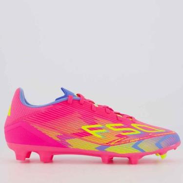 Imagem de Chuteira Adidas F50 League FG MG Campo Rosa, 42