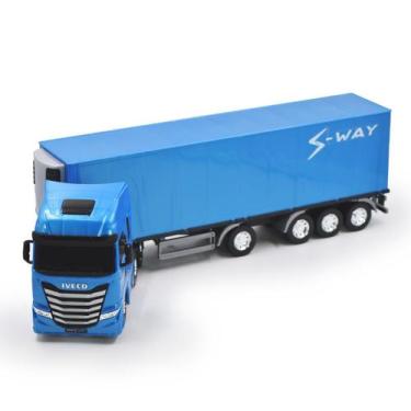 Imagem de Brinquedo Caminhão Baú S-Way Iveco Infantil Carrinhos Miniatura Carret