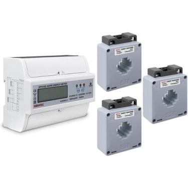 Imagem de Kit Medidor de Energia M1250SA Trifásico 220/380V + 3und TC MSQ 100/5A