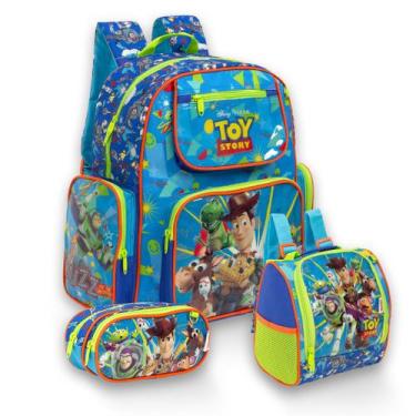 Imagem de Kit Mochila Infantil Escolar Toy Story Costas 3 Pçs Chenson