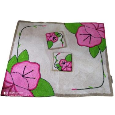 Imagem de Tapete De Sala De Frufru 1.40X1.40 CM fundo algodão cru - VALENTINA CO