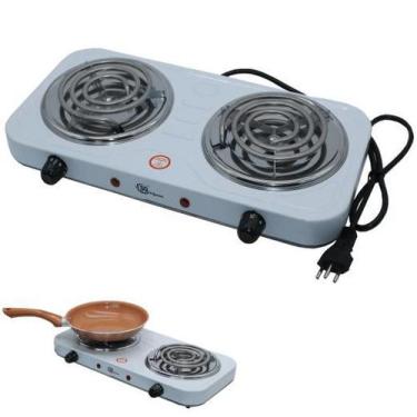 Imagem de Fogao Eletrico Portatil Churrasco Cozinha Ar Livre 2 Bocas - SQ