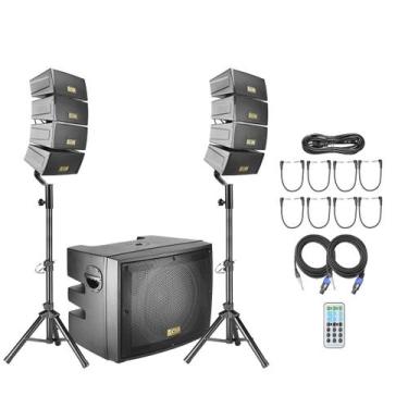 Imagem de Sistema Line Array Sub 15 Polegadas Com 2 Torres De 4 Vias 800w Com Bl