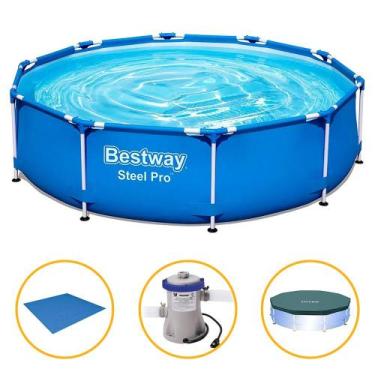 Imagem de Piscina Estrutural Armação 4.678 Litros com Bomba Filtrante + Capa + F