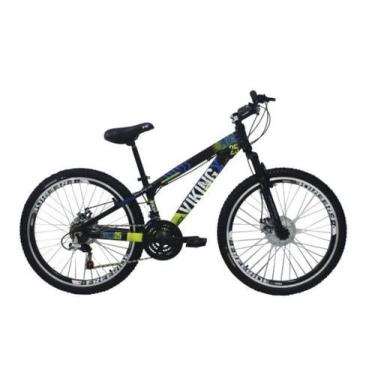 Imagem de Bicicleta Freeride Aro 26 Viking Thuff 30 Shimano, Azul escuro, Laranj