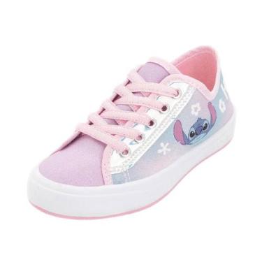 Imagem de Tênis Infantil Menina Ajustável Diversão Macio Stitch Disney, Rosa, 29
