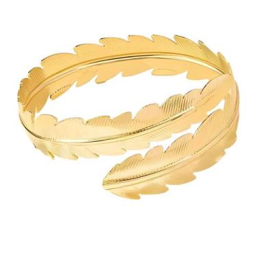 Imagem de Bracelete Folha Niquel Luxo Fantasia Grega 02 Unidades - Festas e Fant