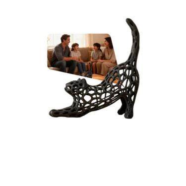 Imagem de Escultura Decorativa Cachorro Preto Estilo Moderno Minimalista Enfeite