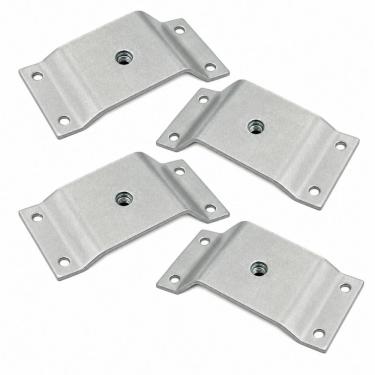 Imagem de Kit com 4 Chapinhas Chapa Inclinada 10o Fixação Pés Palito Cromado