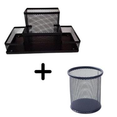 Imagem de Kit Porta Caneta + Porta Treco Organizador Mesa Escritório - takitos p