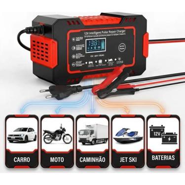 Imagem de Carregador De Bateria Inteligente Bivolt Carro Moto Caminhão - GRX
