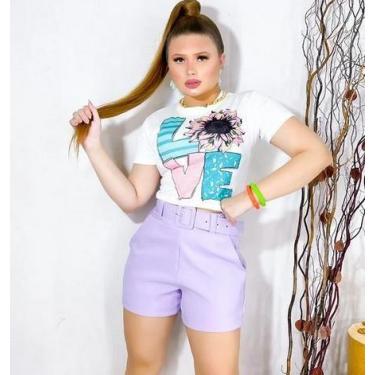 Imagem de Shorts Feminino Alfaiataria com cinto - SDONMCINTO - Castelel Modas, L