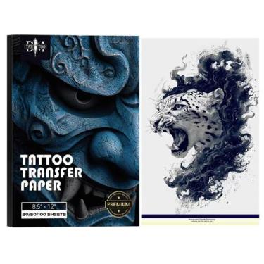 Imagem de Papel para transferência de tatuagem DMTATTOO 50 folhas A4 4 camadas