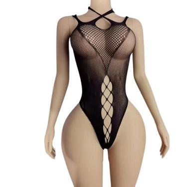 Imagem de Body Sexy Preto em Tela Jacquard elástico com Costas Nuas - SIGILO SEX