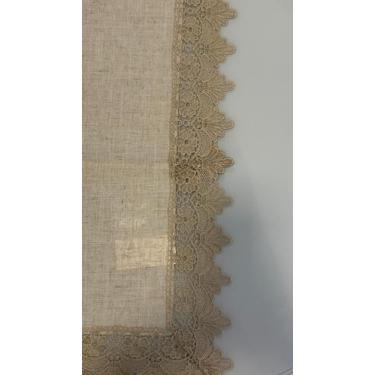 Imagem de Caminho de mesa com bordas em renda 40x2,25 cm bege - Rafimex