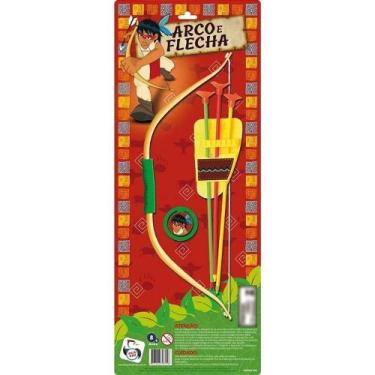 Imagem de Acessório Fantasia Arco e Flecha Plástico 1 Arco 3 Pontas Pica Pau Bri