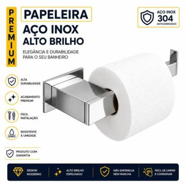 Imagem de Porta Papel Higiênico Papeleira Inox - Decora