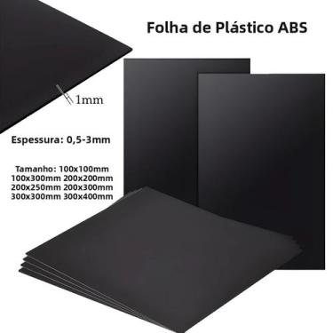 Imagem de Placa De Plástico ABS Preta Para Modelagem, Material DIY, Espessura De