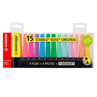 Imagem de Pincel marca texto Boss 70/15-01 estojo com 15 cores - Stabilo