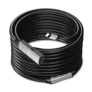 Imagem de Cabo Extensor 20 Metros, USB-C Macho Para USB-C Femea Comtac, Amplific