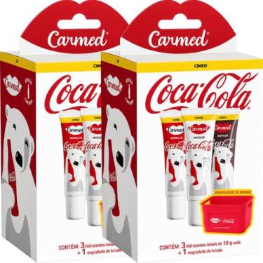 Imagem de Kit Gloss 3 Cores Coca Cola Carmed Hidratante Labial