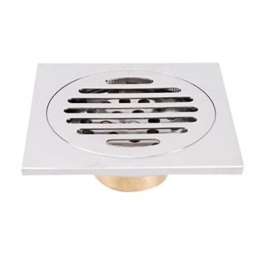 Imagem de Lat?o fosco Preto Quadrado Estilo rolse ouro Escorredor de piso ouro Ralo de res¨ªduos Banheiro de n¨ªquel escovado Ralo de chuveiro, cromado