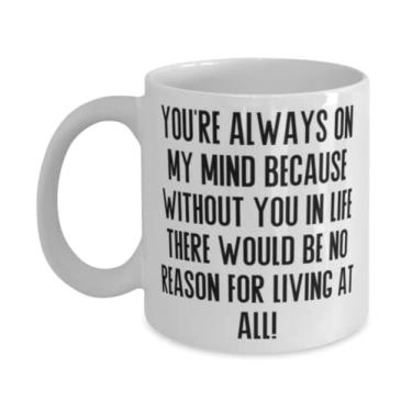 Imagem de Presentes para esposa para esposa, You're always on my mind because without you in life there would be no!, caneca Beautiful Wife 325 g 425 g, copo de marido