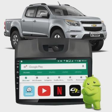 Imagem de Central Multimídia 9' Polegadas Chevrolet S10 2012 2013 2014 2015 2016 2017 Sistema Android 9.1 Espelhamento Iphone Gps Wi-Fi Câmera de Ré Bluetooth Waze Netflix Usb Youtube