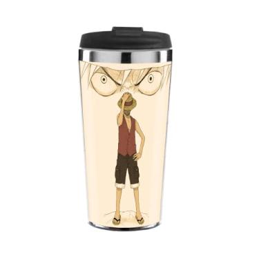 Imagem de Copo Térmico Personalizado Kazape Anime Bege 450ml Aço Inoxidável Dúplo