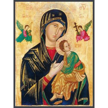 Imagem de Quadro Decorativo Religioso Nossa Senhora do Perpétuo Socorro 40x50cm com moldura e vidro