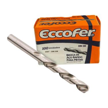 Imagem de Kit 100 Brocas de Aço Rápido Metal 9/64" Polegadas - Vonder Din 338