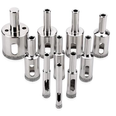 Imagem de Kit 10 Brocas Diamantadas 6 A 50Mm Fura Vidro Piso Cerâmica