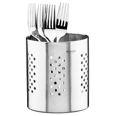 Imagem de Suporte para Talheres Brinox Jornata em Aço Inox – 12 cm 
